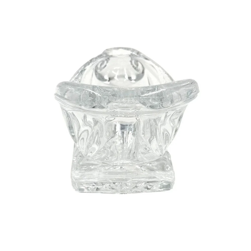 Vintage‎ Lead Crystal Clear Glass Sleigh Candle Holder Home Decor HEAVY